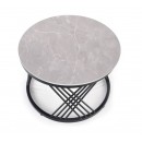 Комплект HALMAR FLAMINGO (2 стола журнальных) серый мрамор/черный, 60/40 и 80/46